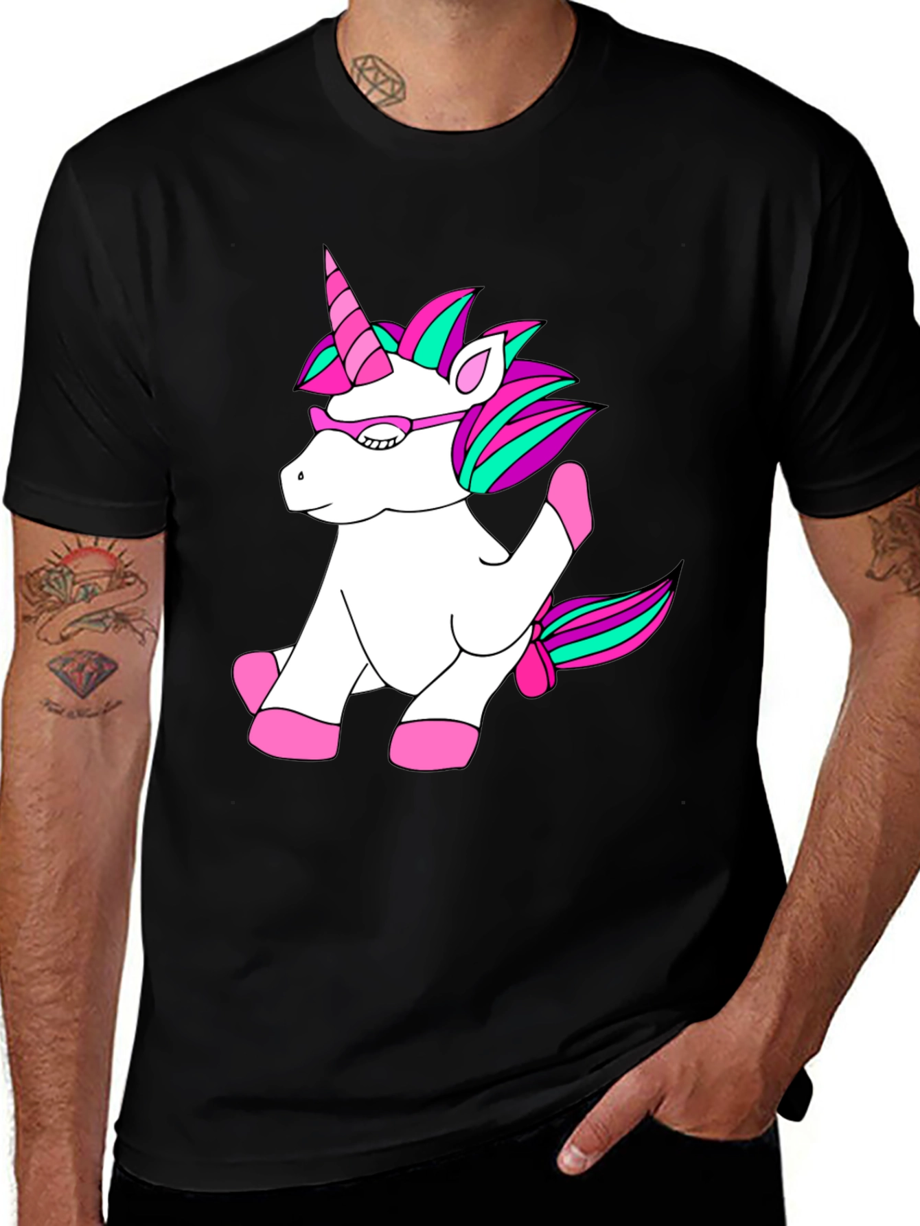 Unicorn T-Shirt - Black Cotton Blend