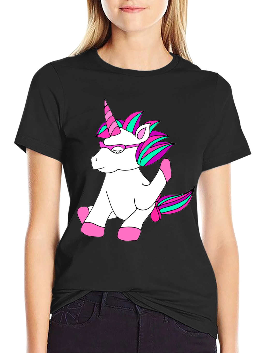 Unicorn T-Shirt - Black Cotton Blend
