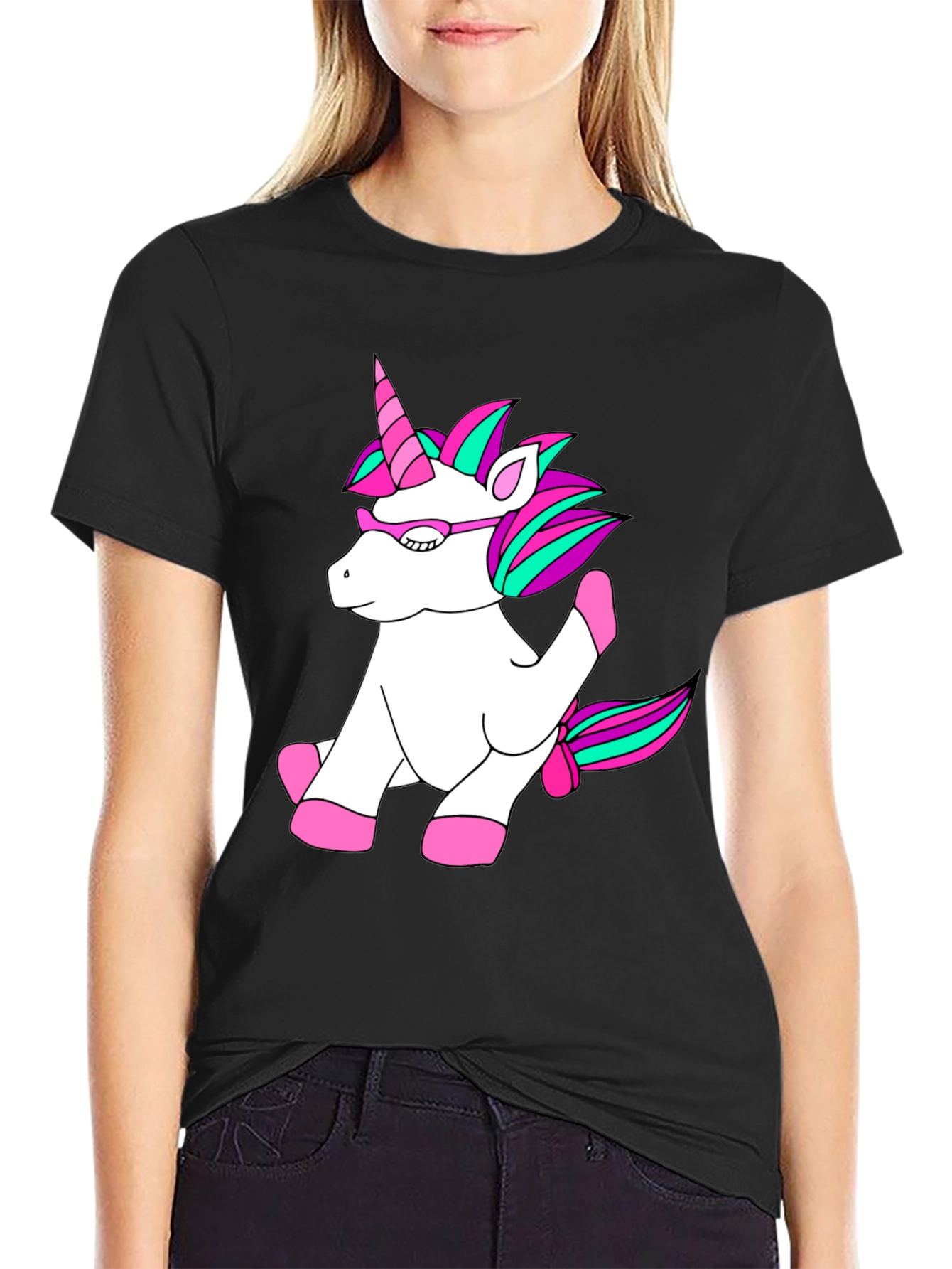 Unicorn T-Shirt - Black Cotton Blend