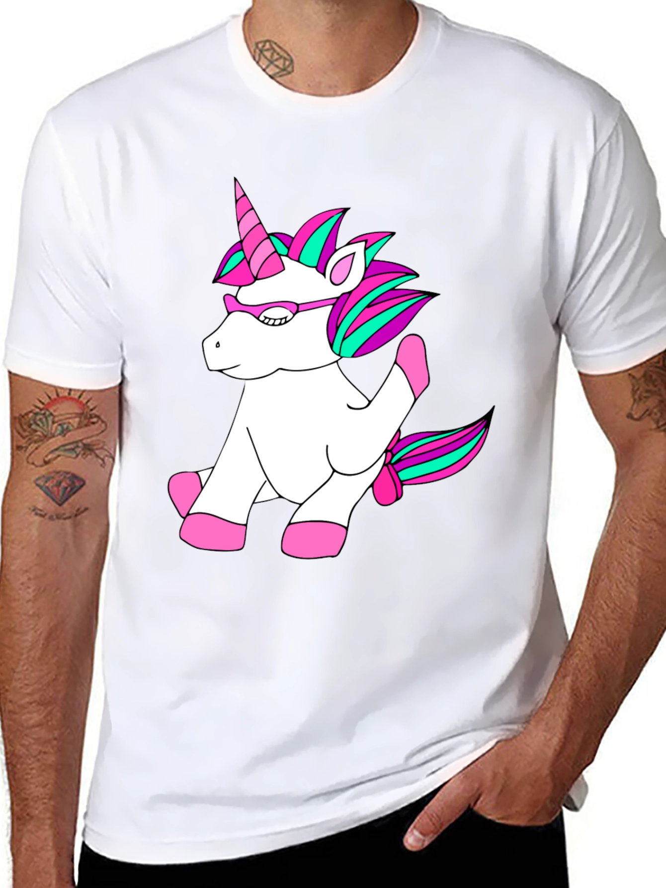 Unicorn T-Shirt - Black Cotton Blend
