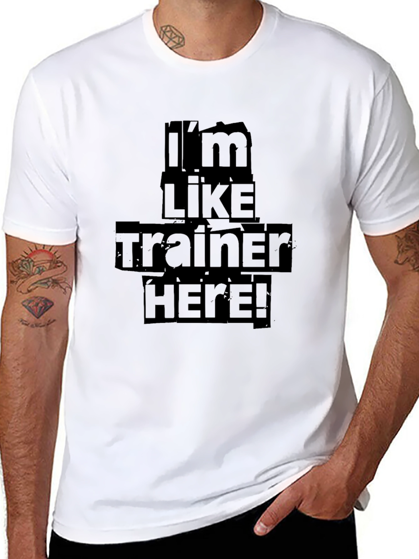 Im Like Trainer Here! Black Graphic T-Shirt