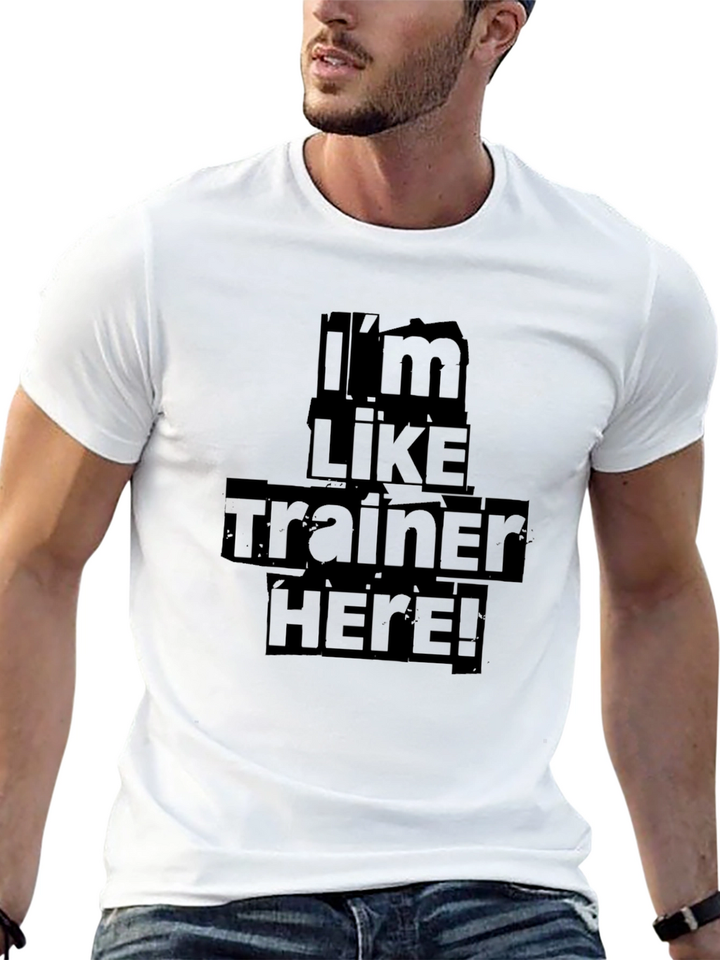 Im Like Trainer Here! Black Graphic T-Shirt