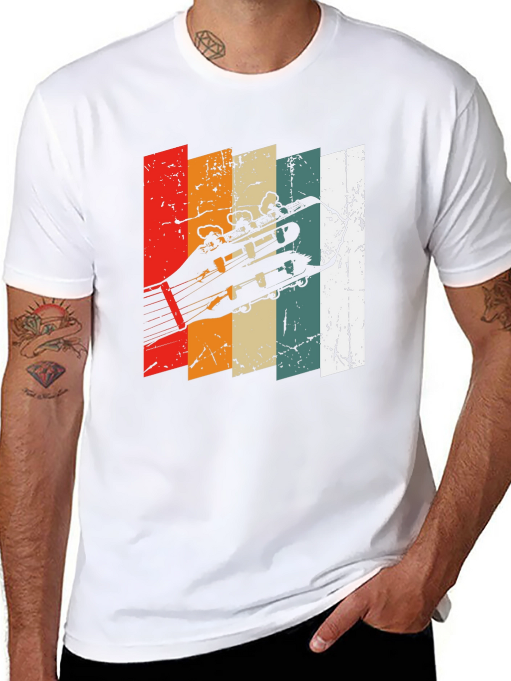 Retro Guitar Headstock T-Shirt