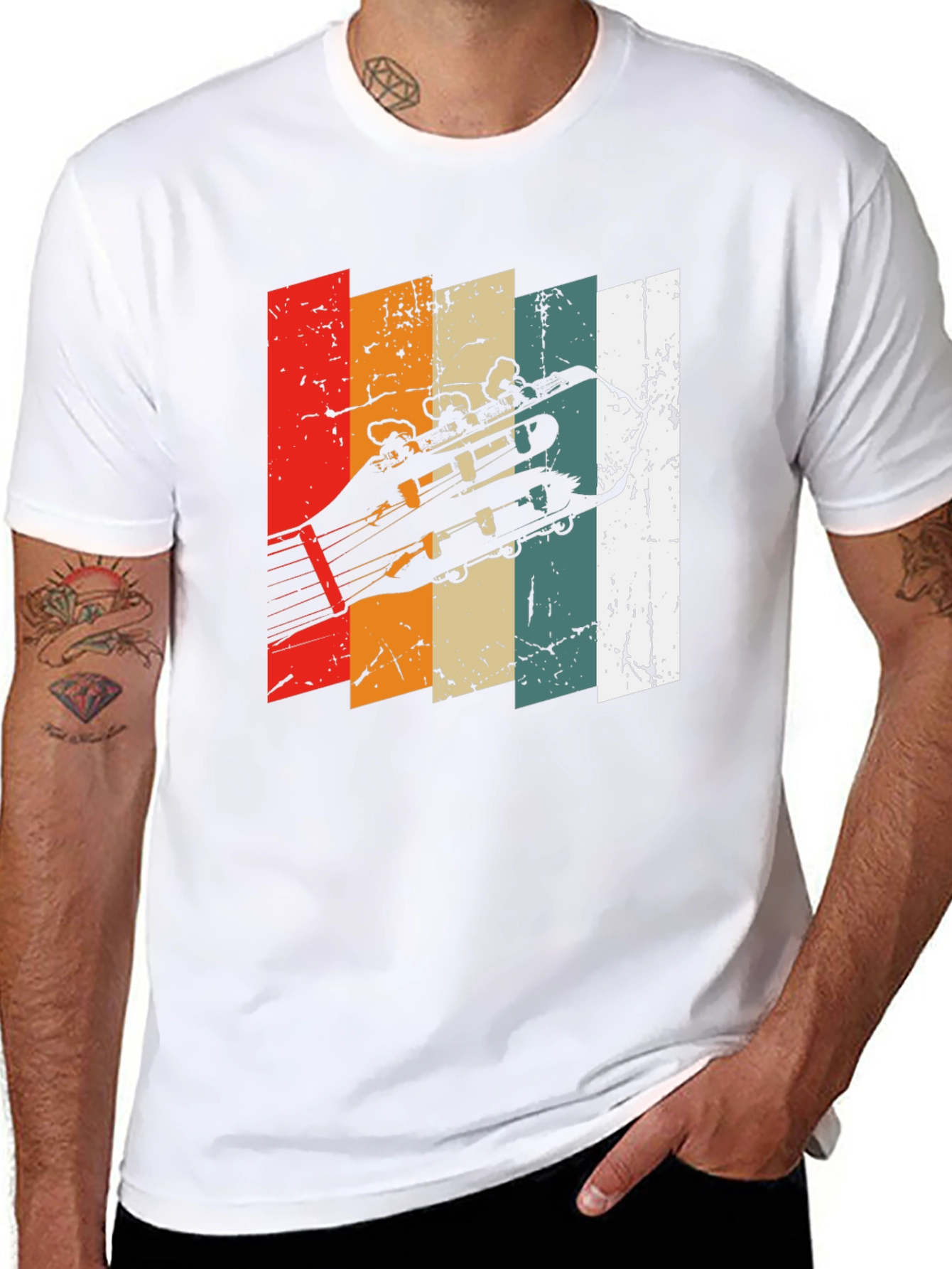 Retro Guitar Headstock T-Shirt