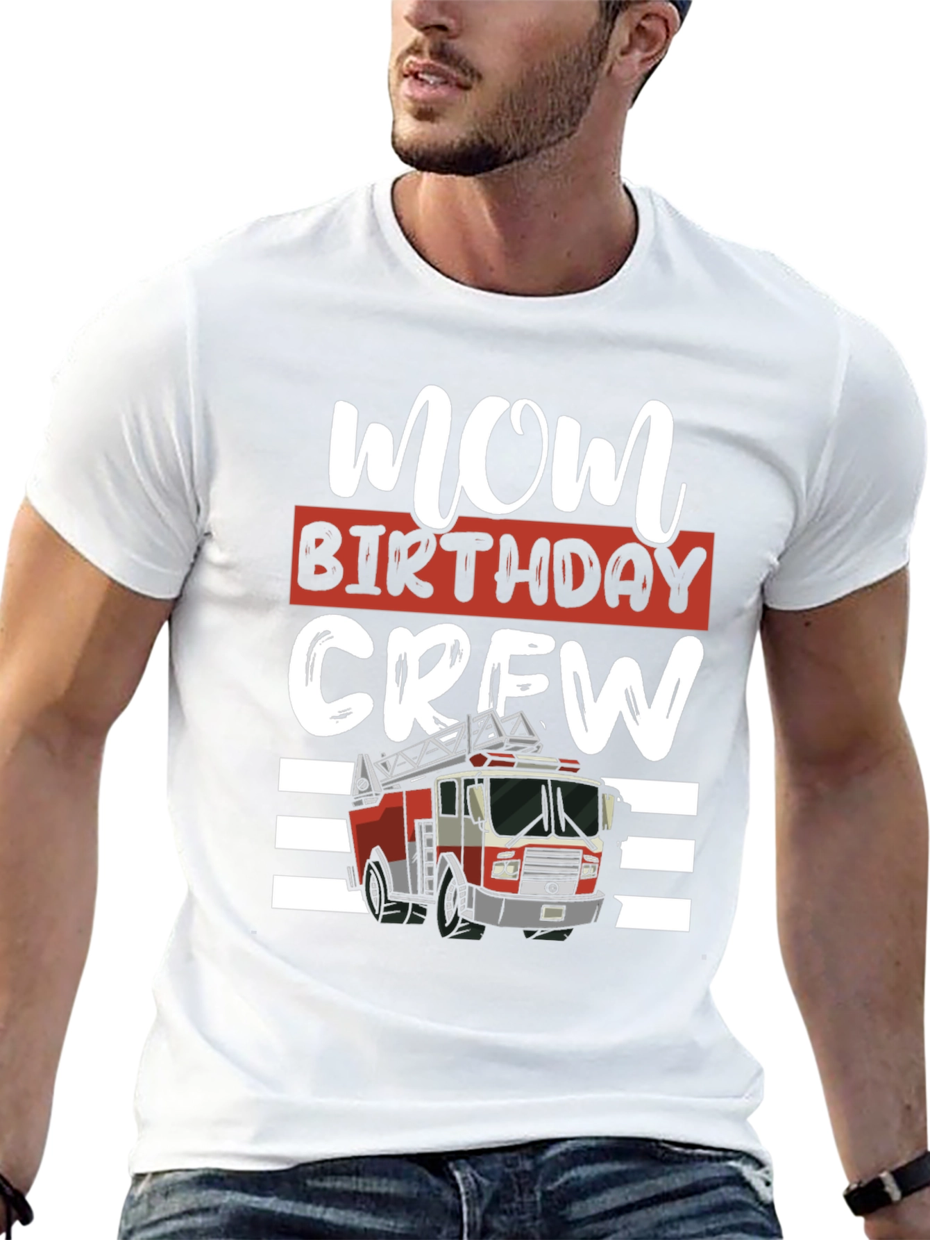 Mom Birthday Crew Firetruck T-Shirt