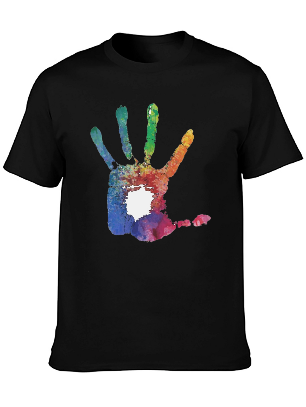 Colorful Handprint Graphic T-Shirt