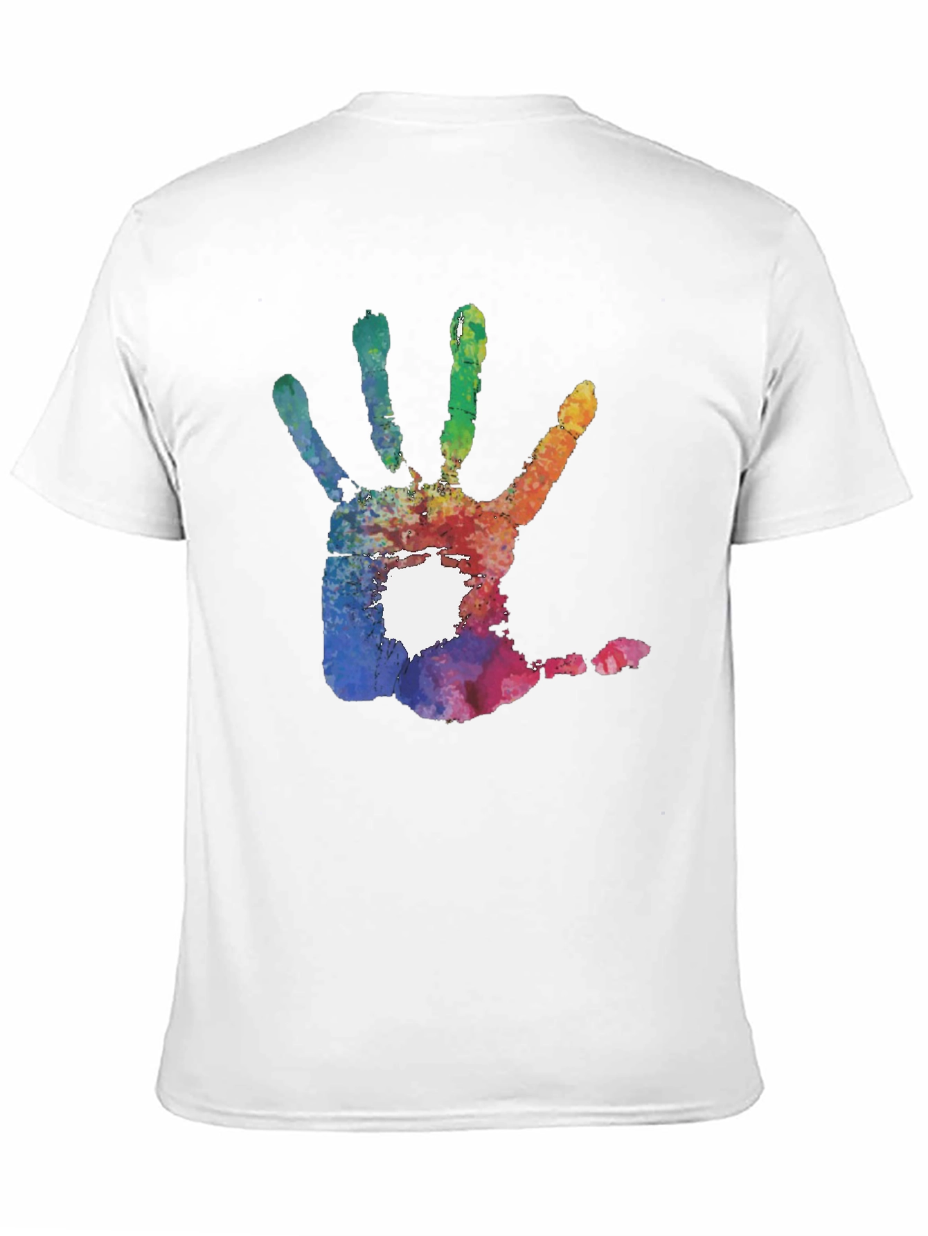 Colorful Handprint Graphic T-Shirt