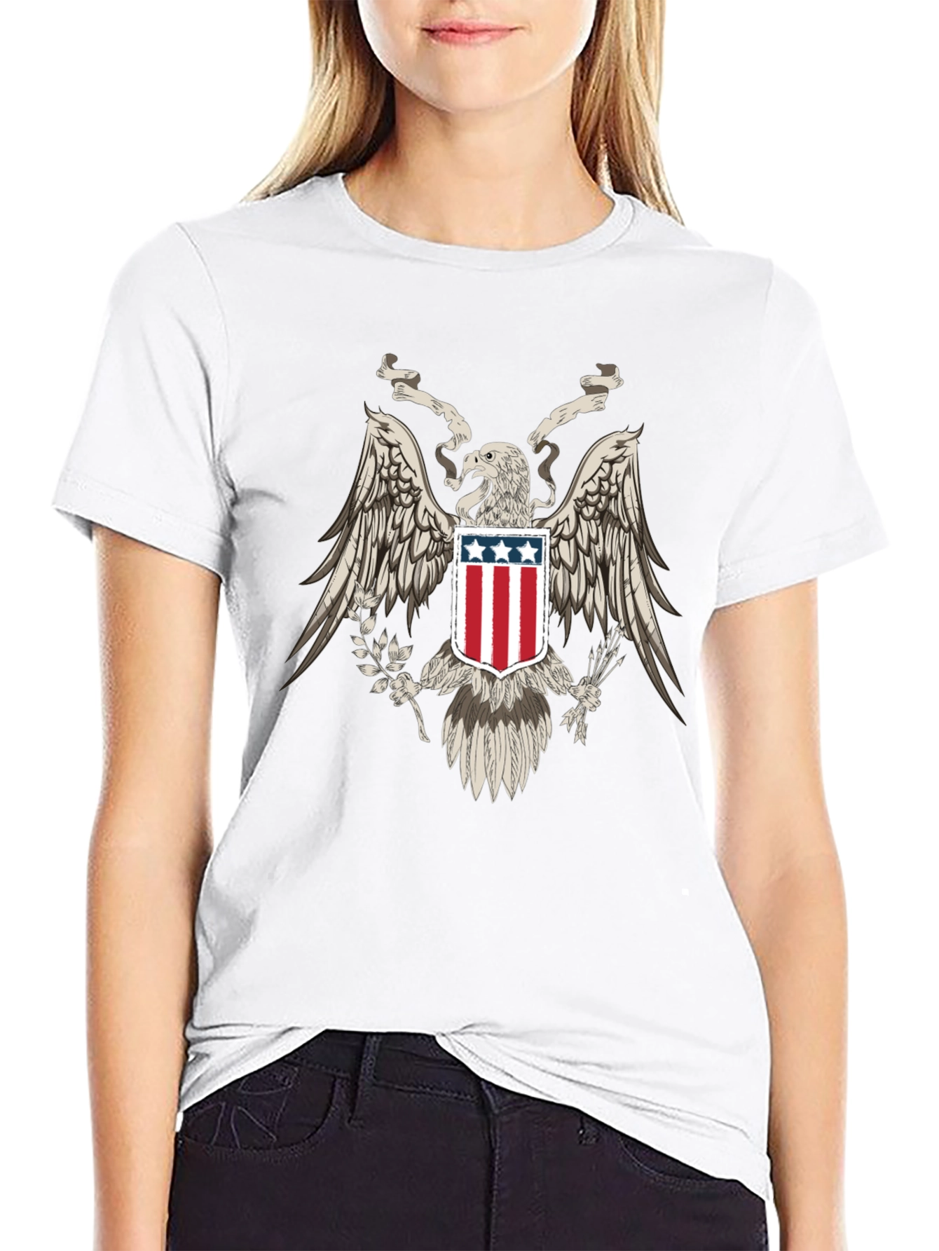 American Eagle Graphic T-Shirt Patriotic Design