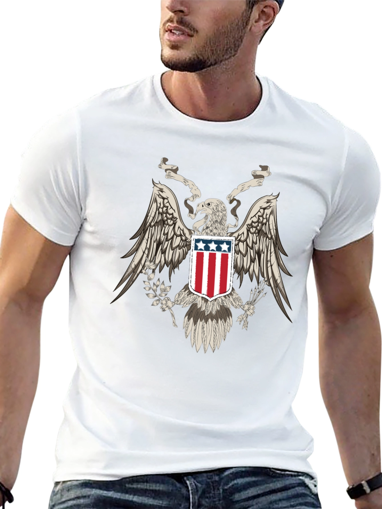 American Eagle Graphic T-Shirt Patriotic Design