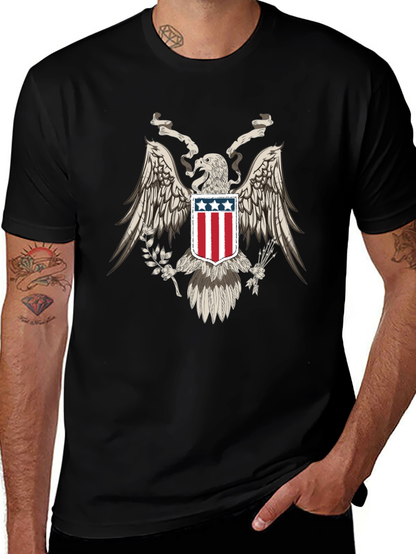 American Eagle Graphic T-Shirt Patriotic Design