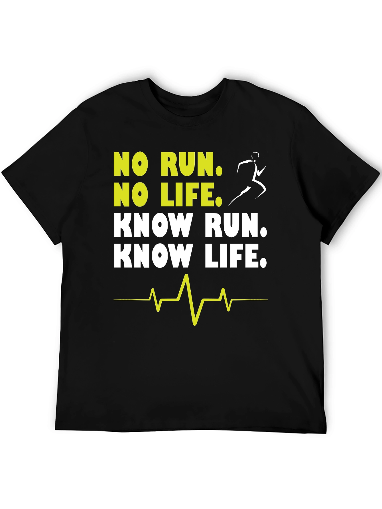 No Run No Life Graphic Tee - Running Inspiration Shirt