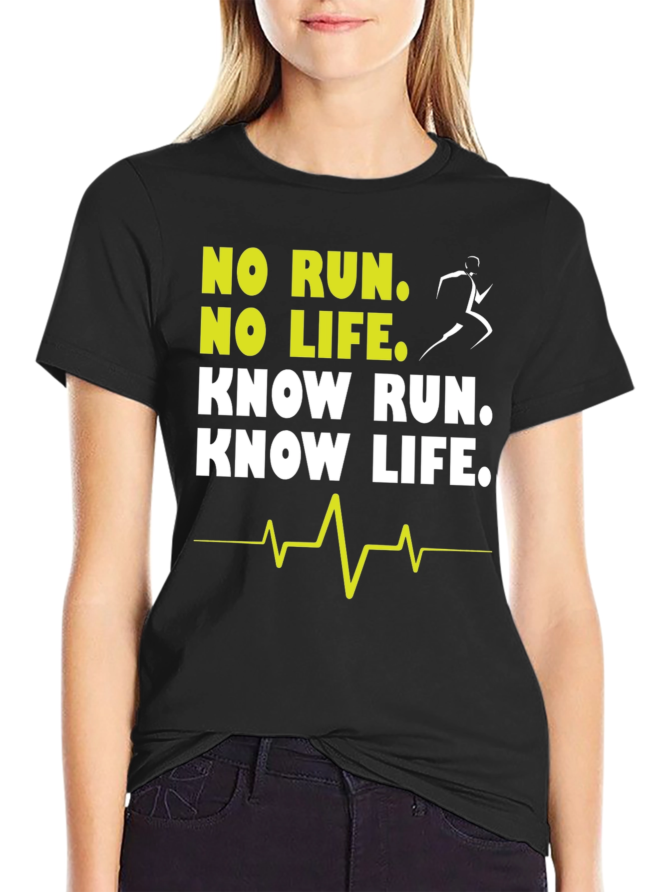 No Run No Life Graphic Tee - Running Inspiration Shirt