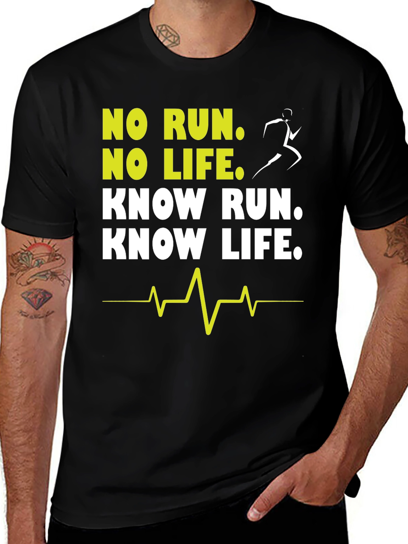 No Run No Life Graphic Tee - Running Inspiration Shirt
