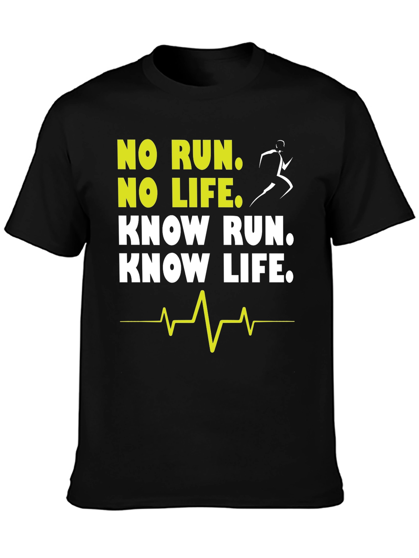 No Run No Life Graphic Tee - Running Inspiration Shirt