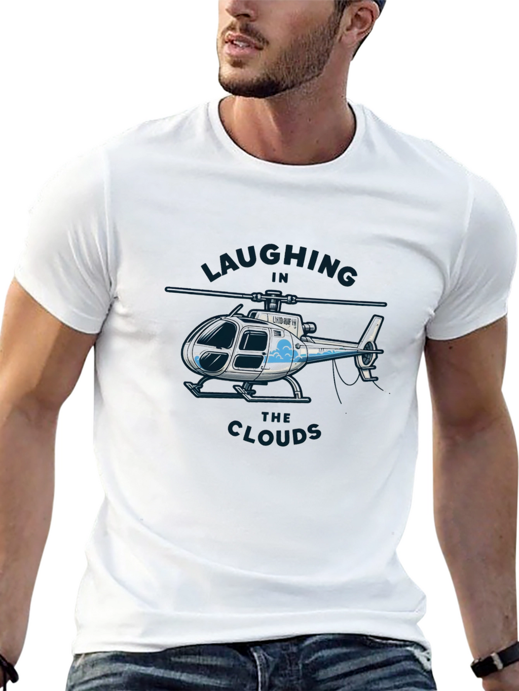 Laughing in the Clouds Helicopter Graphic T-Shirt