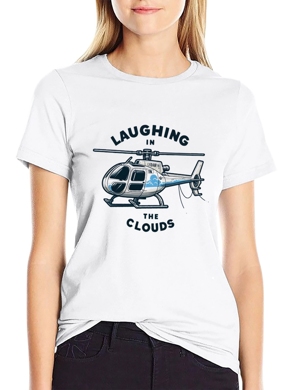 Laughing in the Clouds Helicopter Graphic T-Shirt