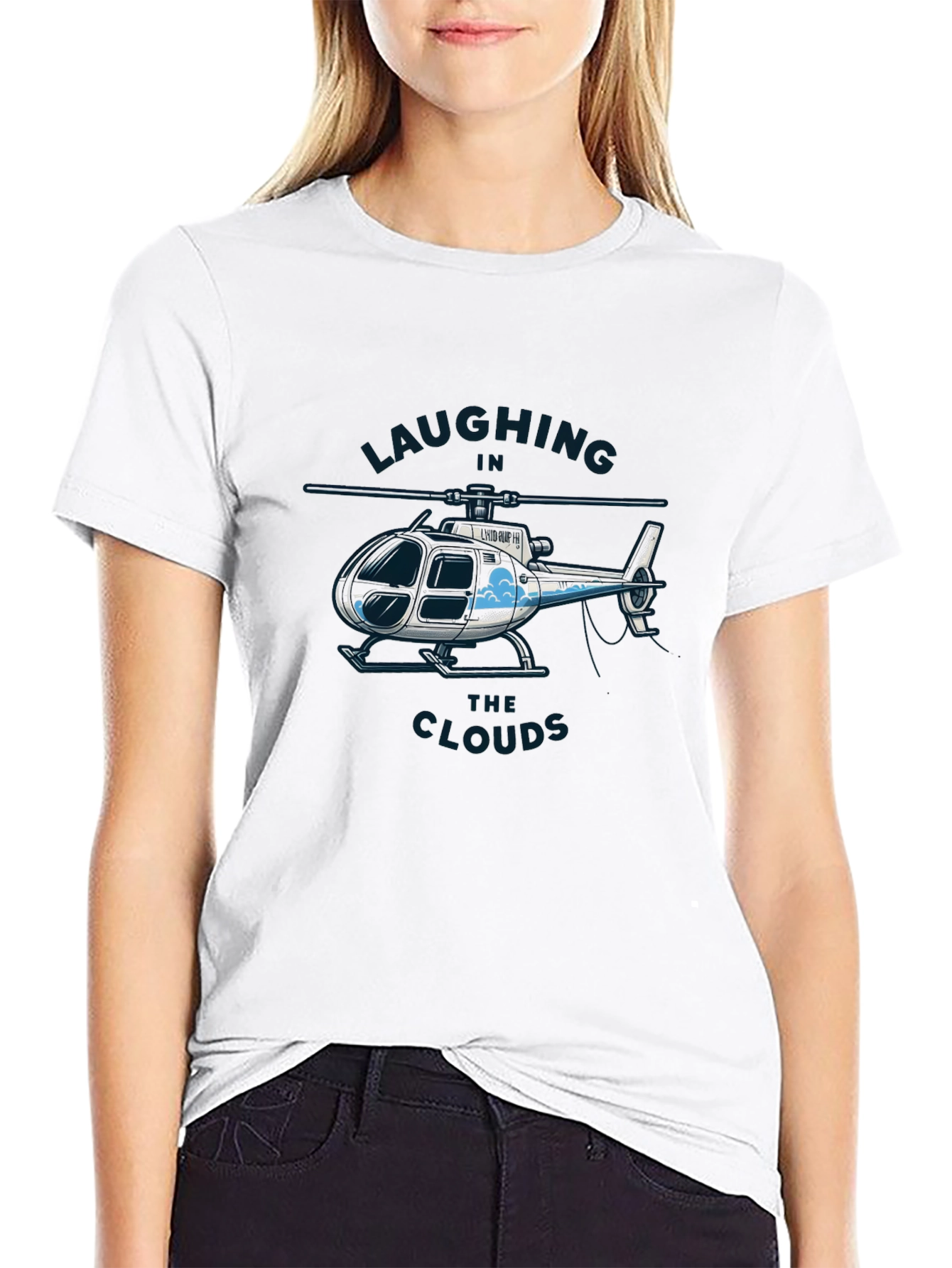 Laughing in the Clouds Helicopter Graphic T-Shirt
