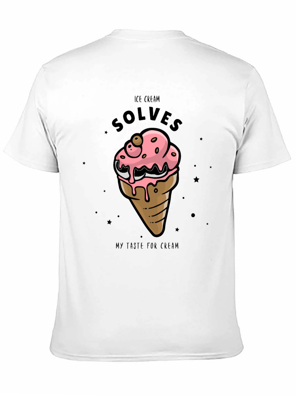 Ice Cream Solves T-Shirt - Black Cotton Graphic Tee