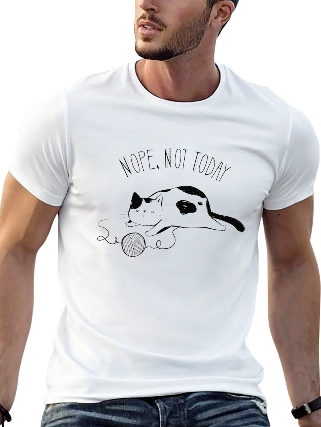 Nope Not Today Cat Graphic T-Shirt