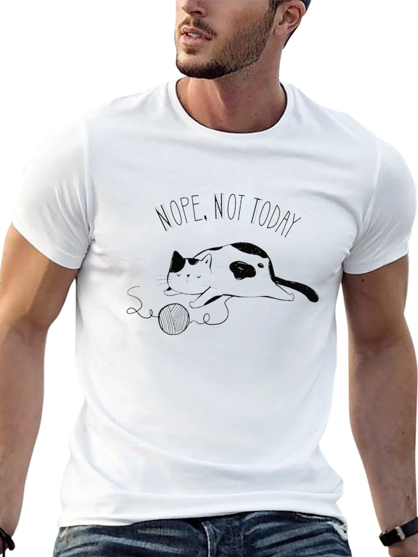 Nope Not Today Cat Graphic T-Shirt