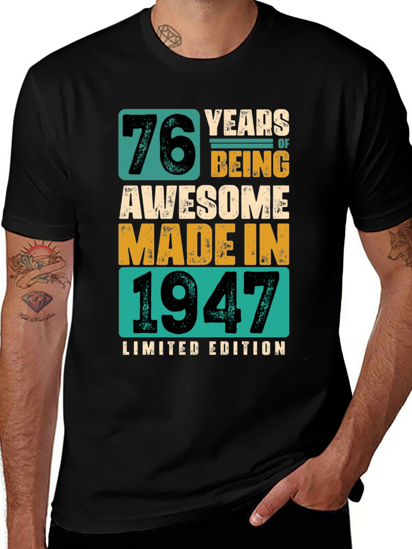 76 Years Awesome T-Shirt Made in 1947 Limited Edition