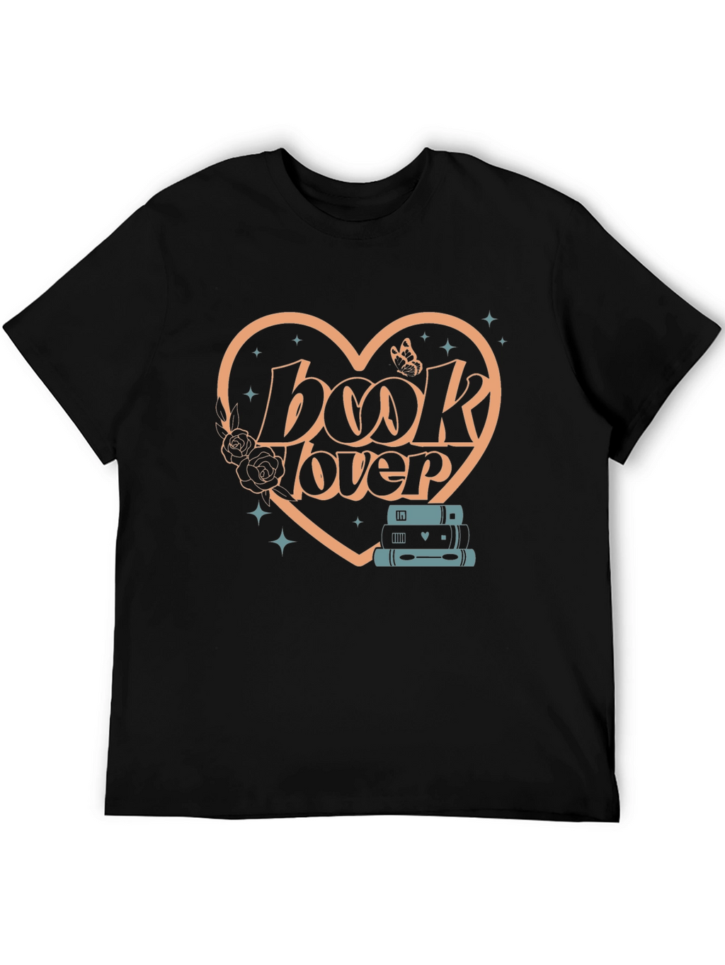 Book Lover Graphic Tee - Heart Design