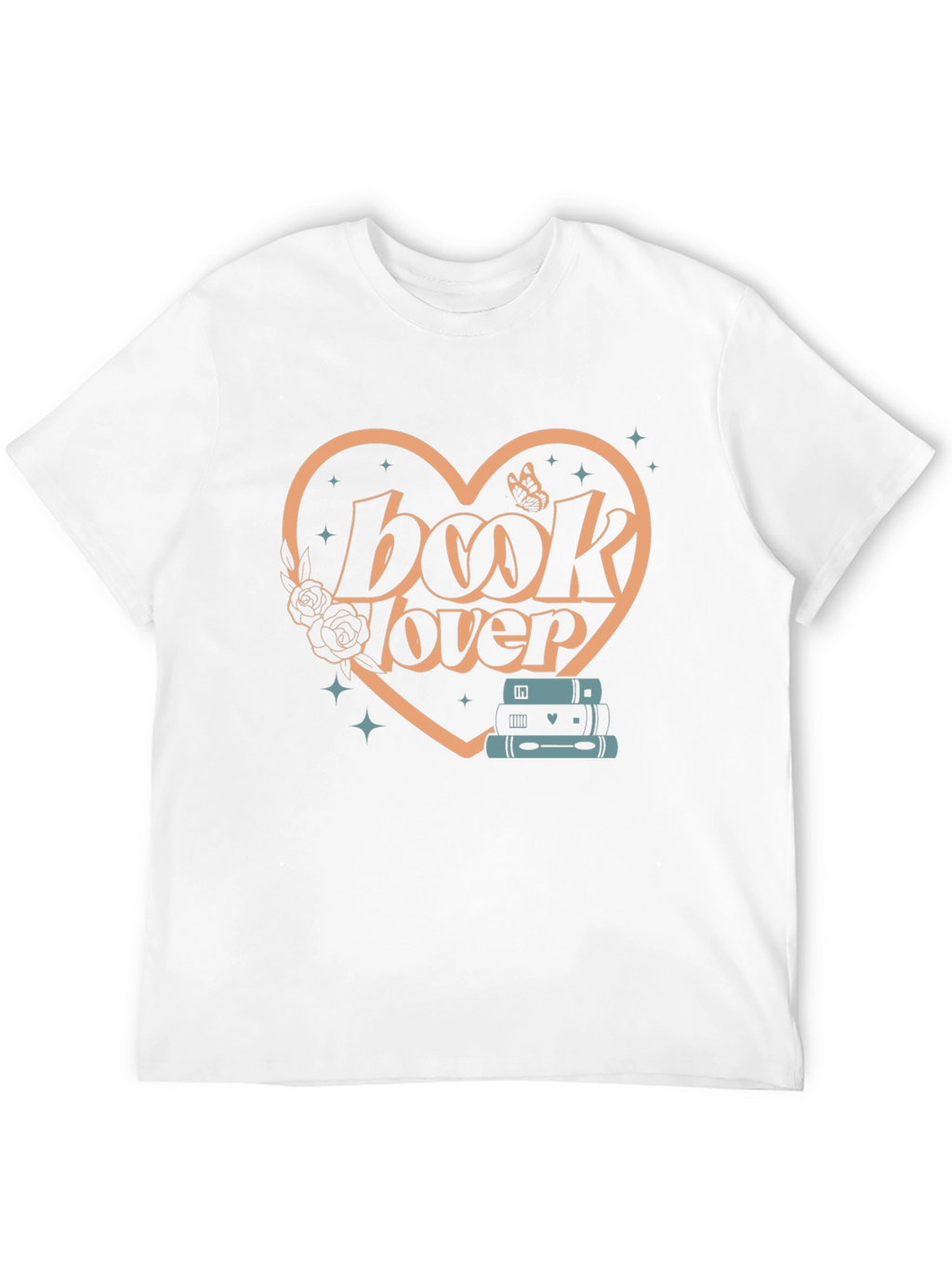 Book Lover Graphic Tee - Heart Design