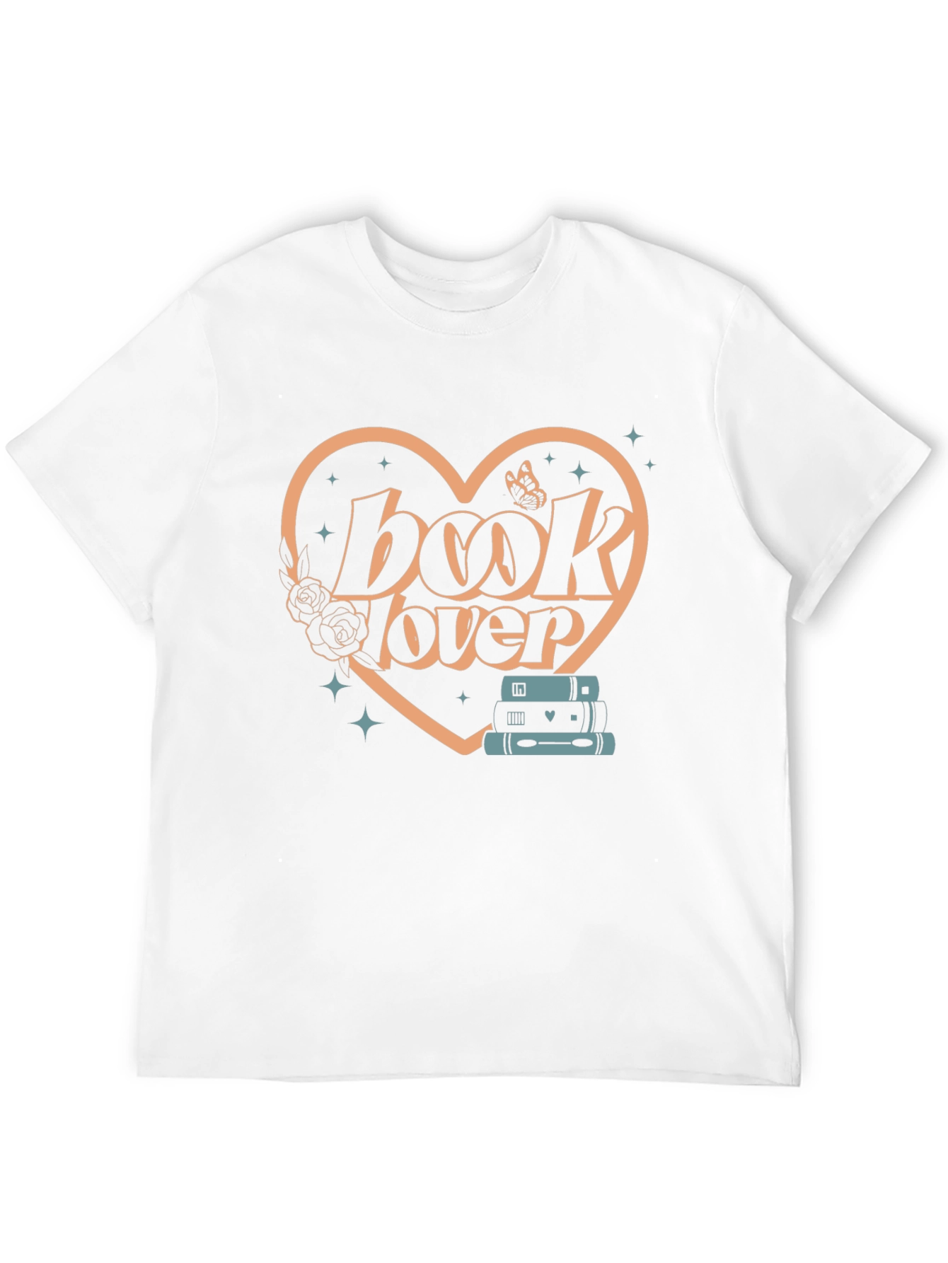 Book Lover Graphic Tee - Heart Design