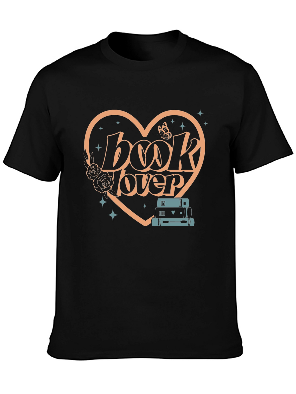 Book Lover Graphic Tee - Heart Design