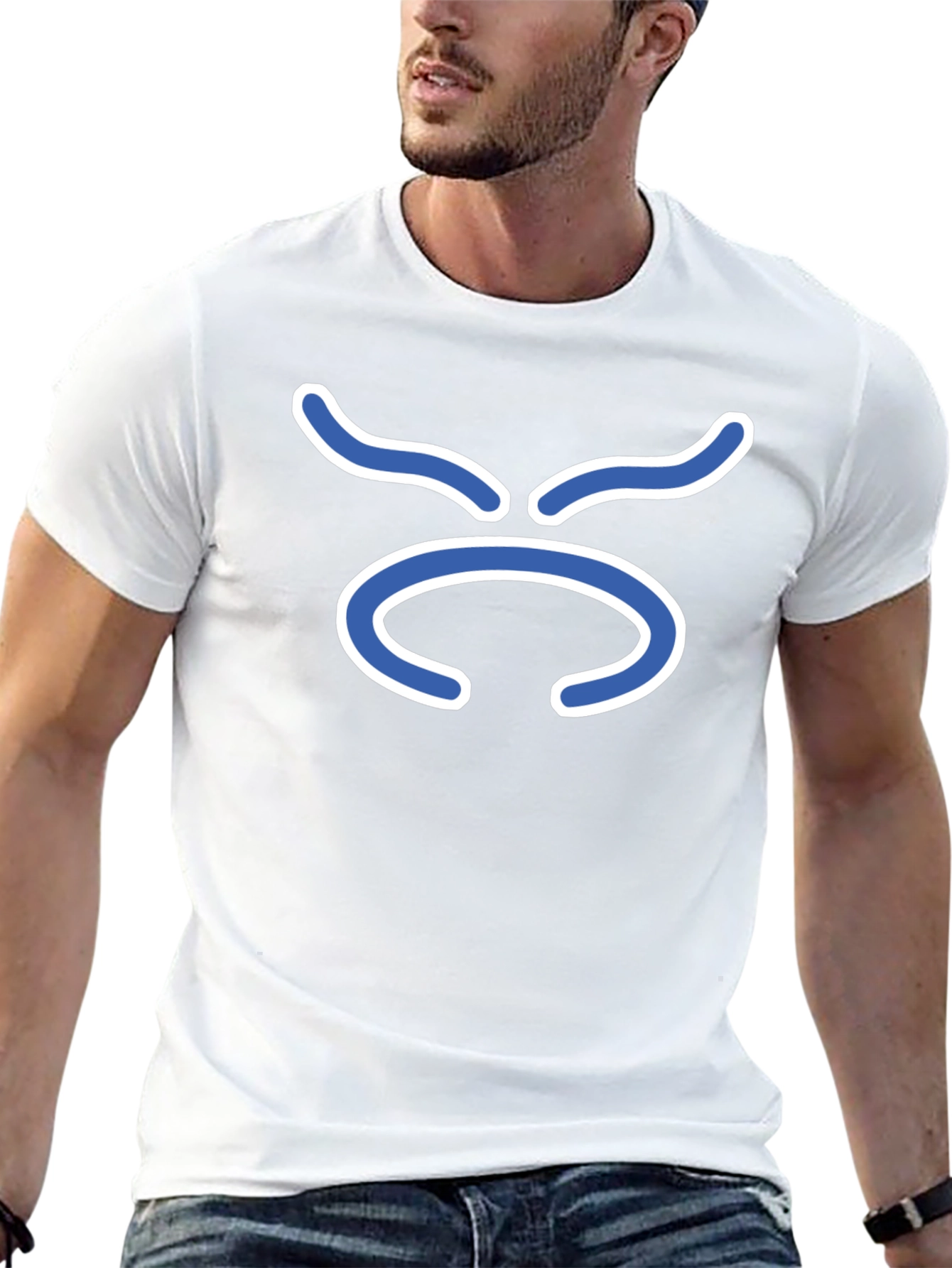 Black T-Shirt with Taurus Zodiac Symbol