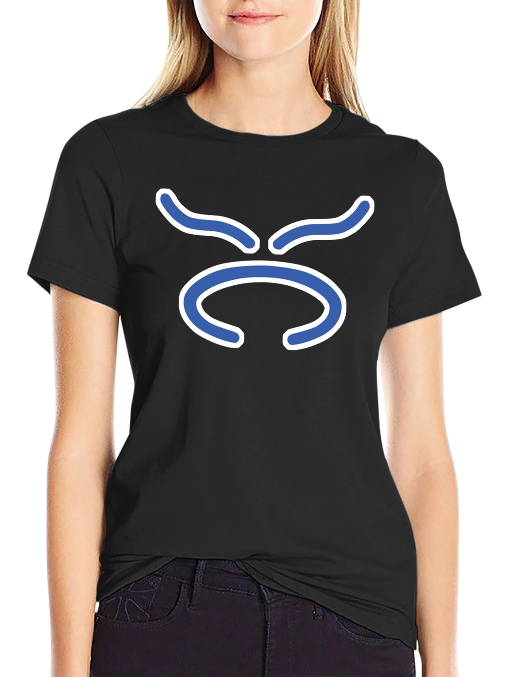 Black T-Shirt with Taurus Zodiac Symbol