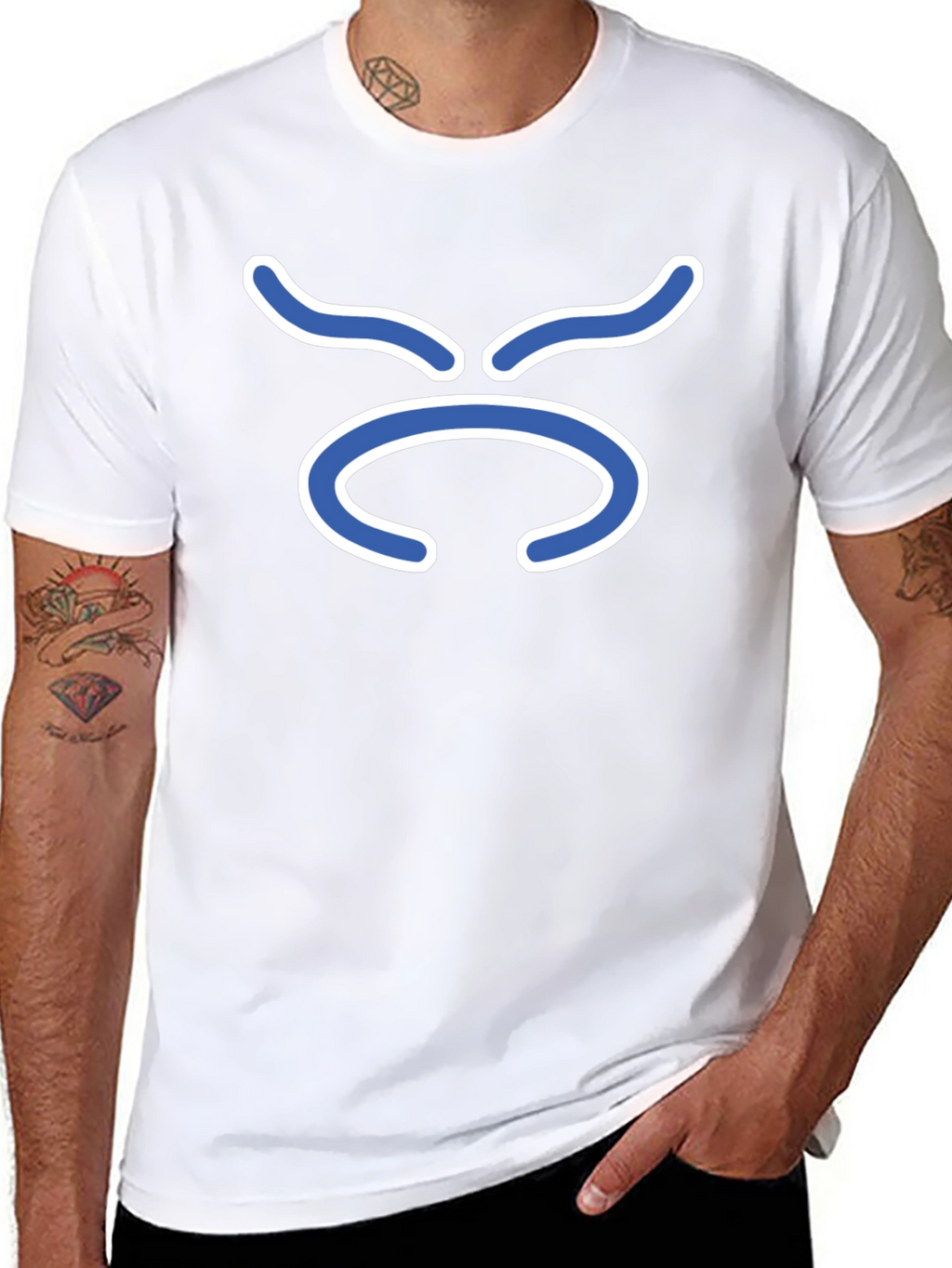 Black T-Shirt with Taurus Zodiac Symbol