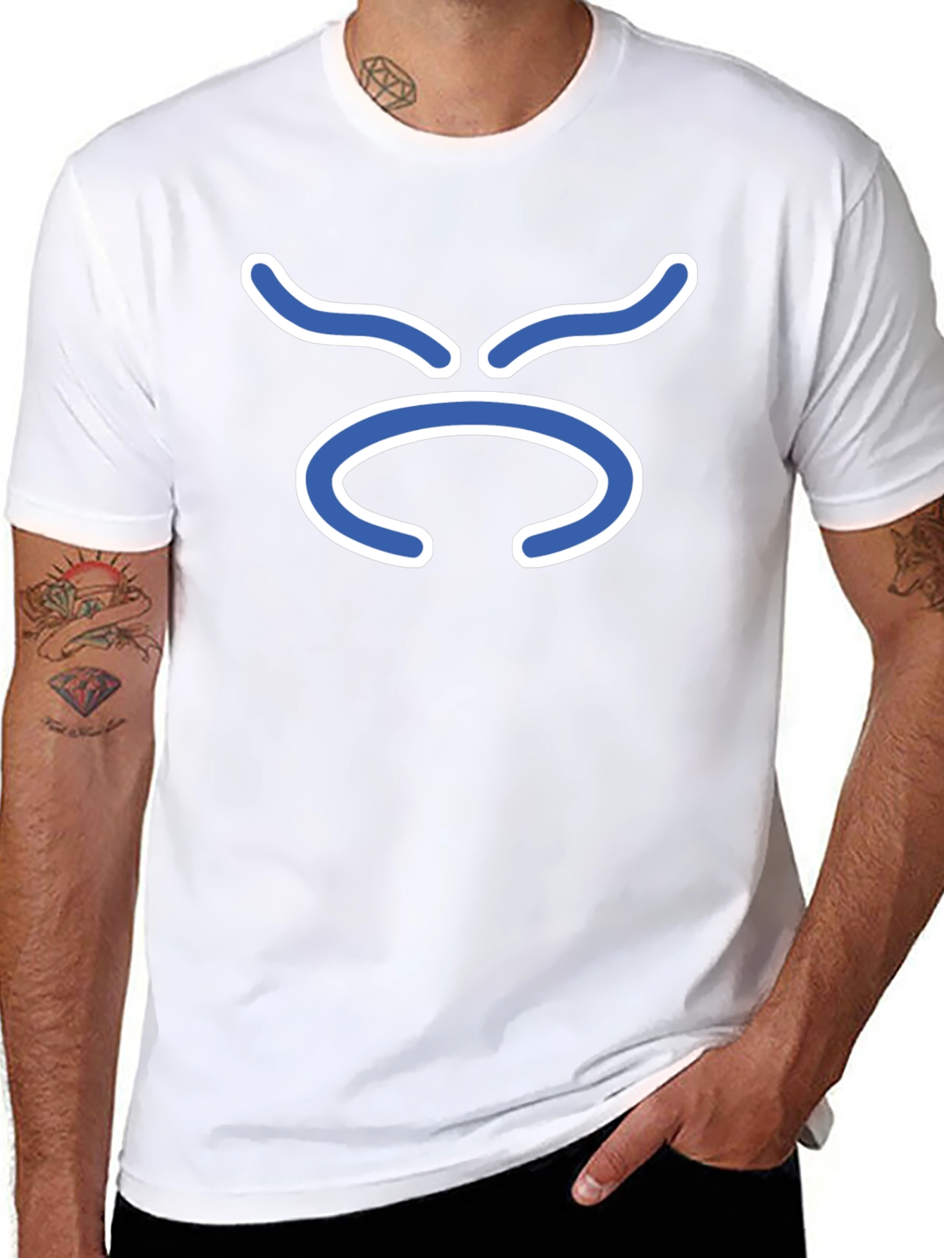 Black T-Shirt with Taurus Zodiac Symbol