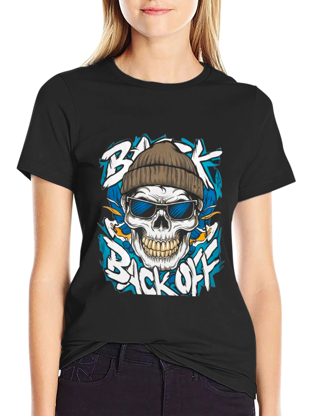 Cool Skull Graphic Tee: Back Off