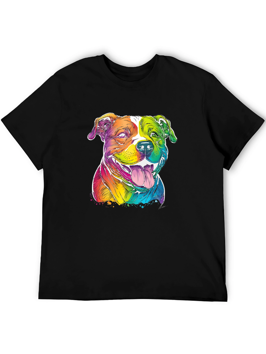 Rainbow Pitbull T-Shirt - Vibrant Dog Graphic Tee