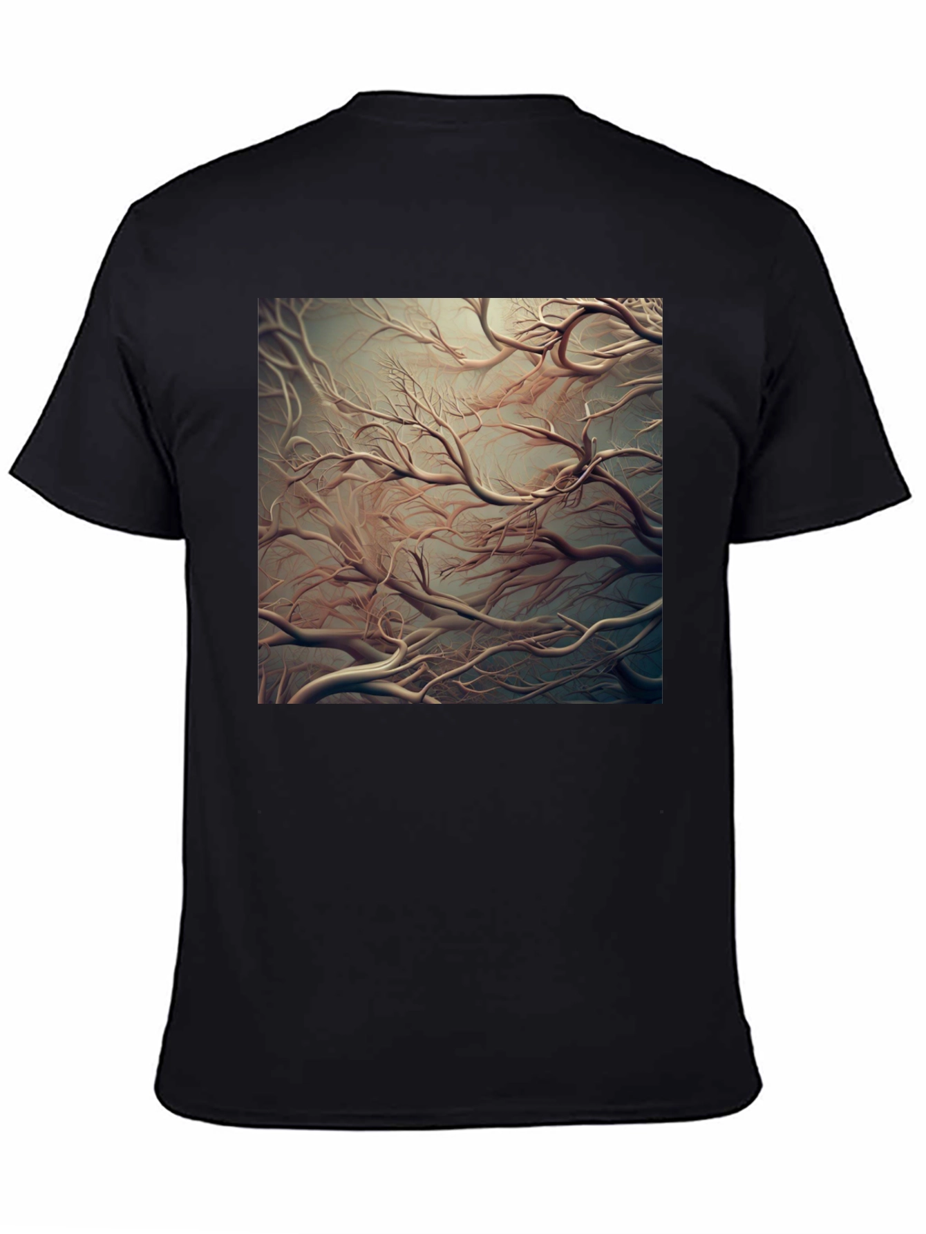 Abstract Tree Branch Graphic Tee - Black