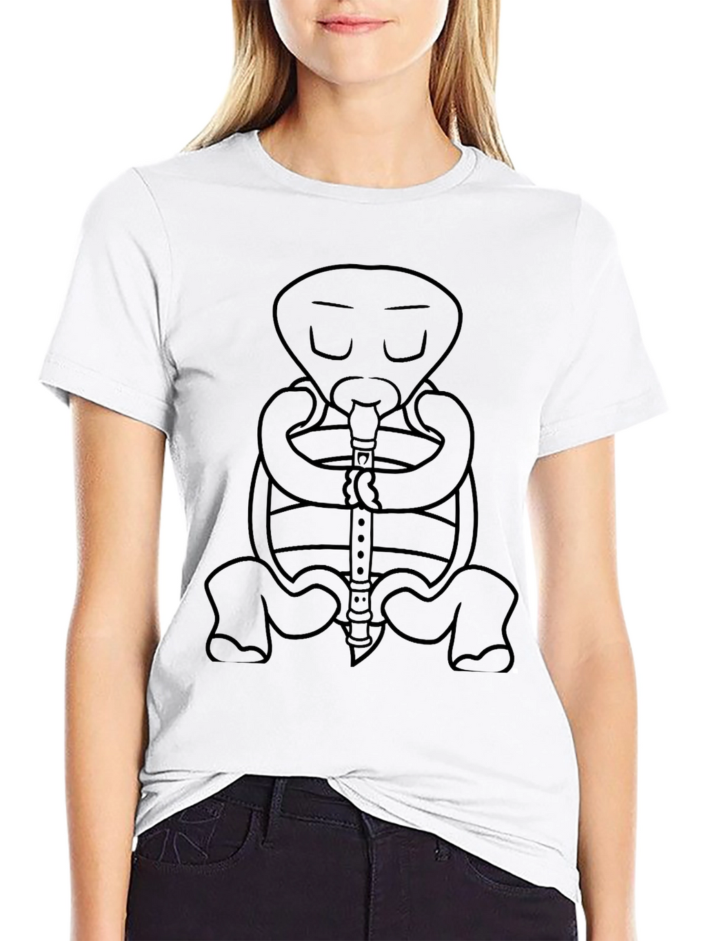 Turtle Flute Player Graphic T-Shirt