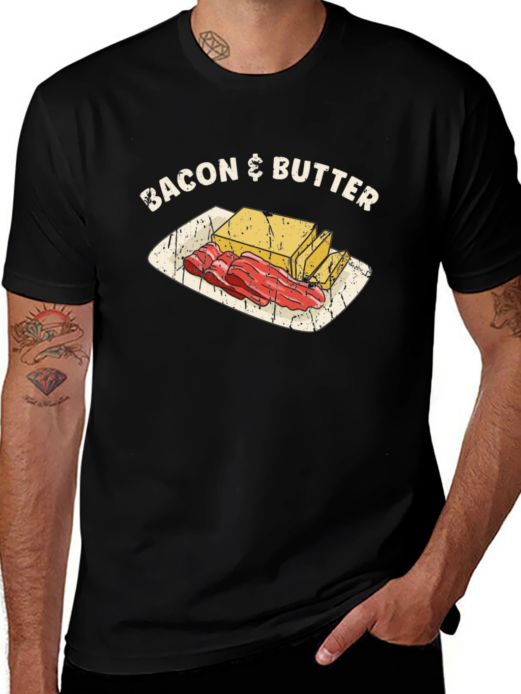 Bacon & Butter Graphic Tee - Food Lovers T-Shirt