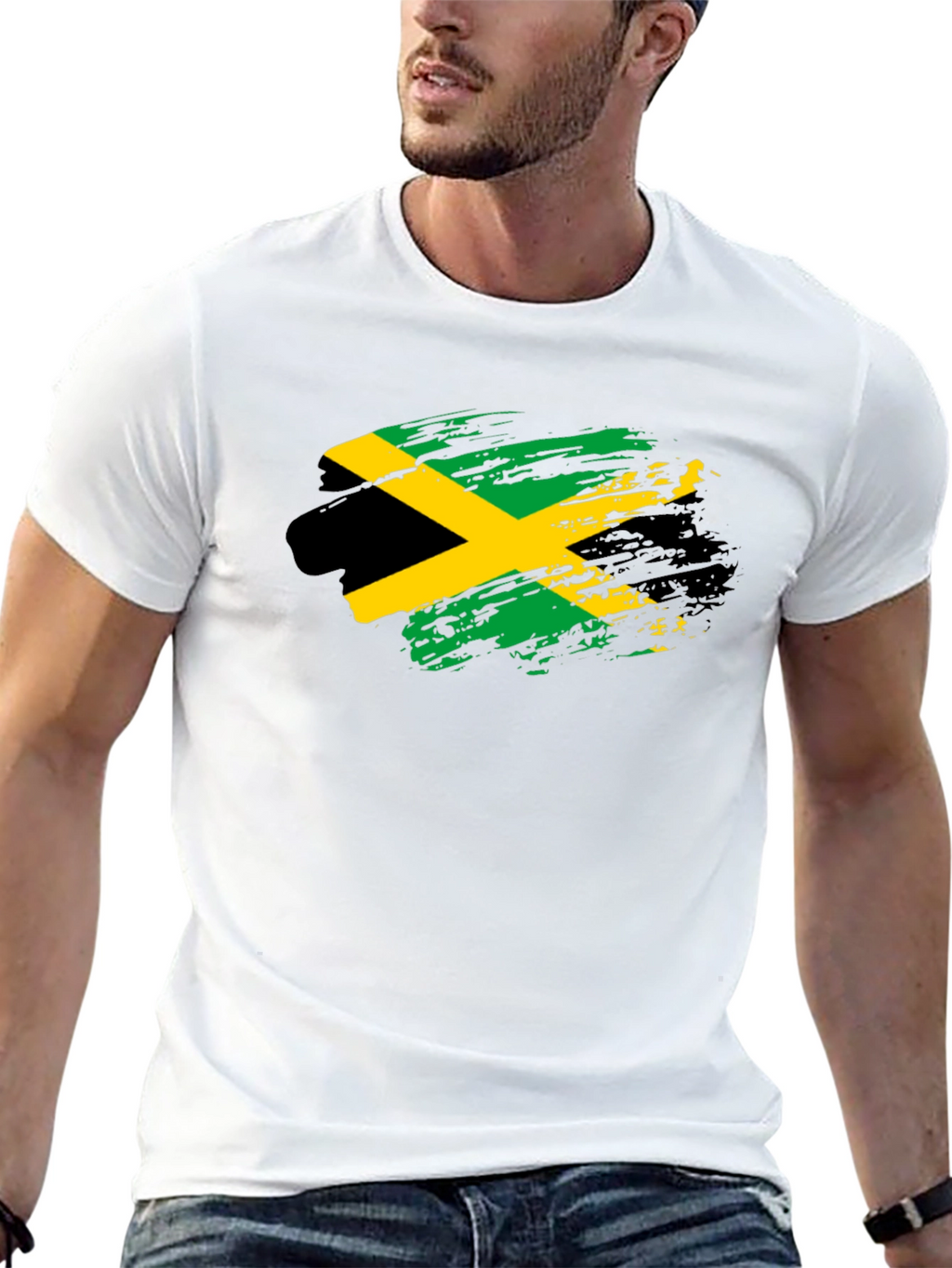 Jamaica Flag T-Shirt - Black Cotton Tee