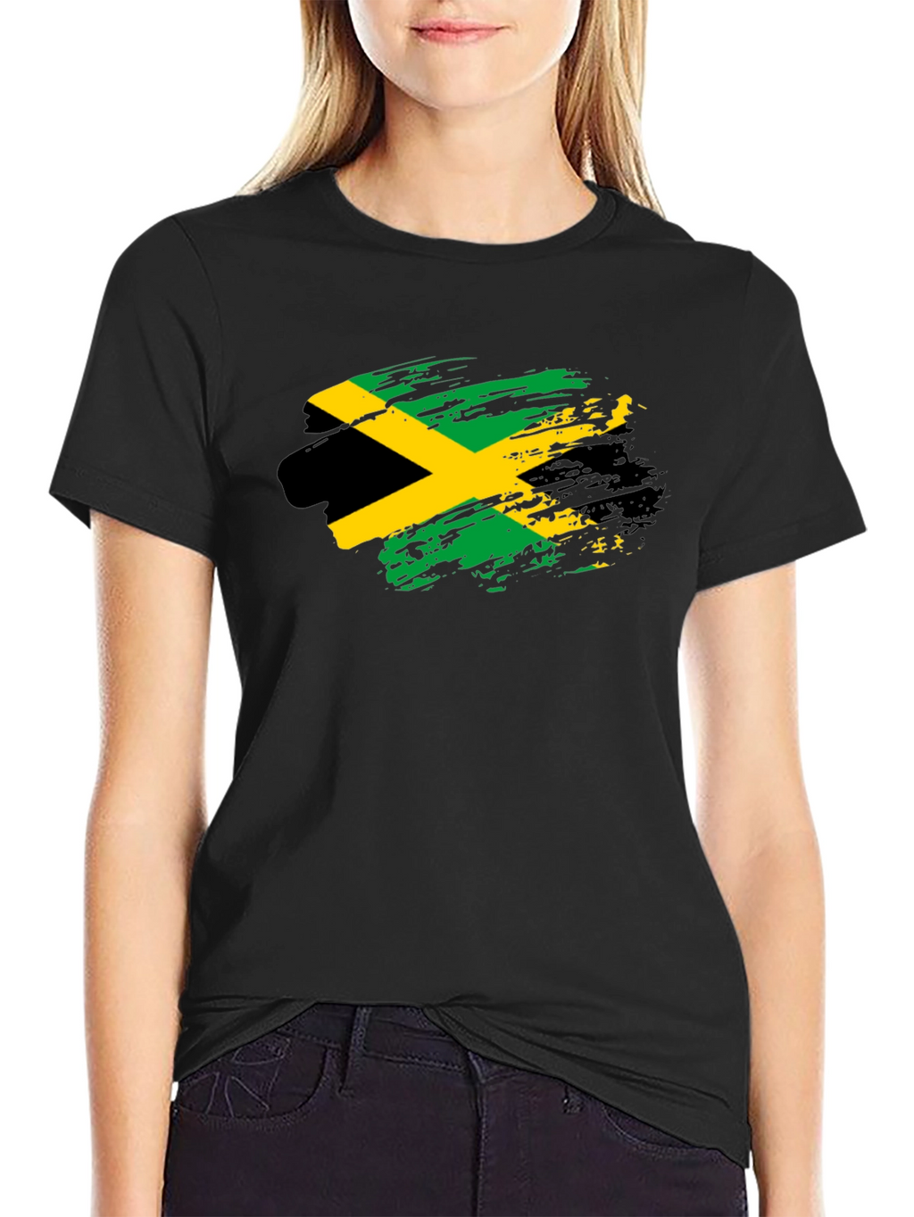 Jamaica Flag T-Shirt - Black Cotton Tee