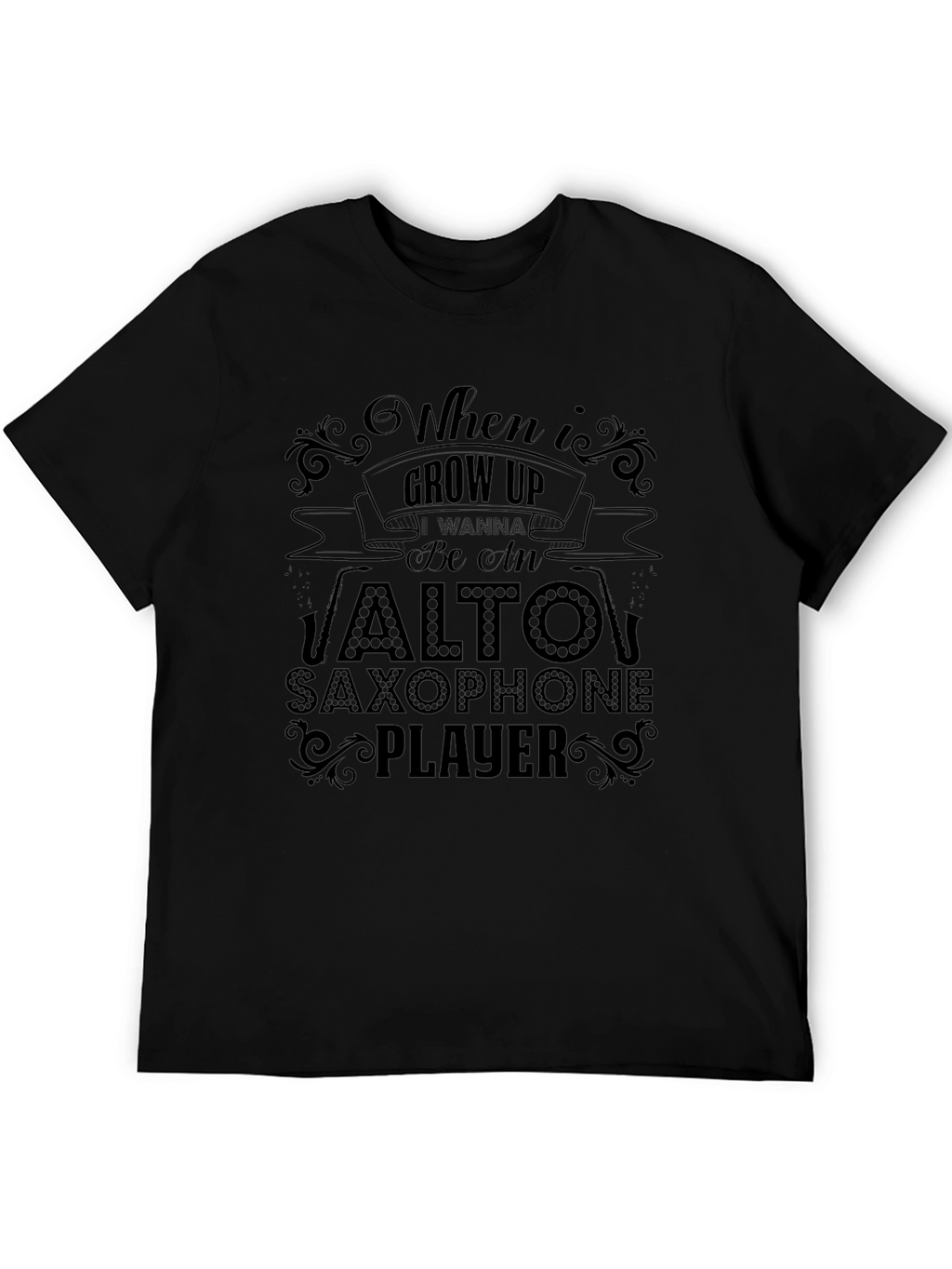 Alto Saxophone Player Black Graphic Tee