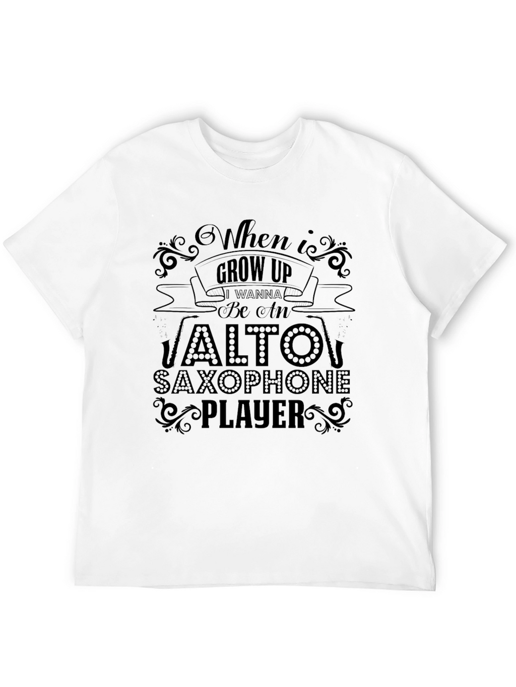 Alto Saxophone Player Black Graphic Tee