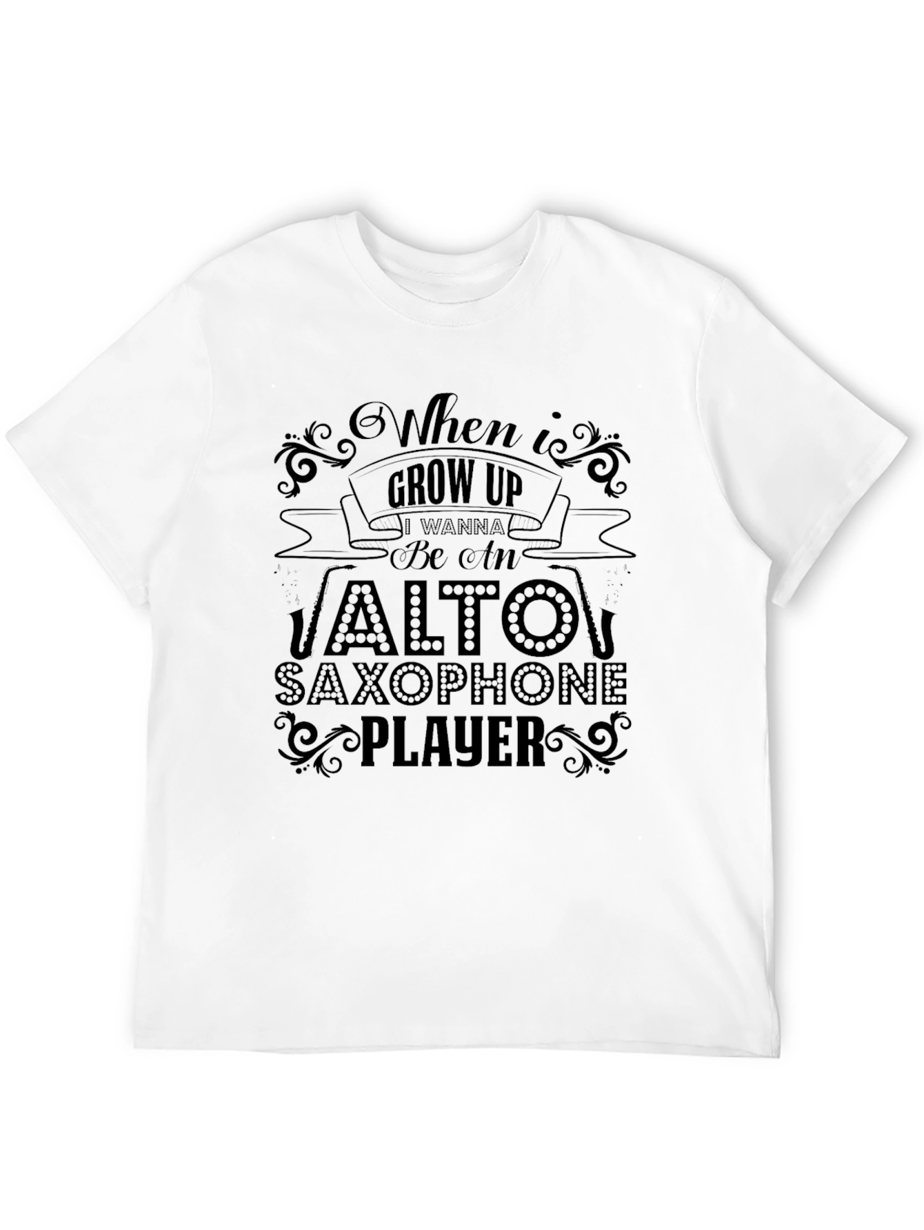 Alto Saxophone Player Black Graphic Tee