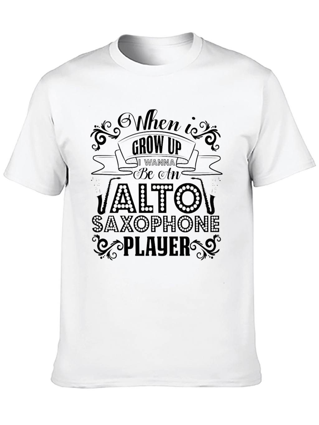 Alto Saxophone Player Black Graphic Tee