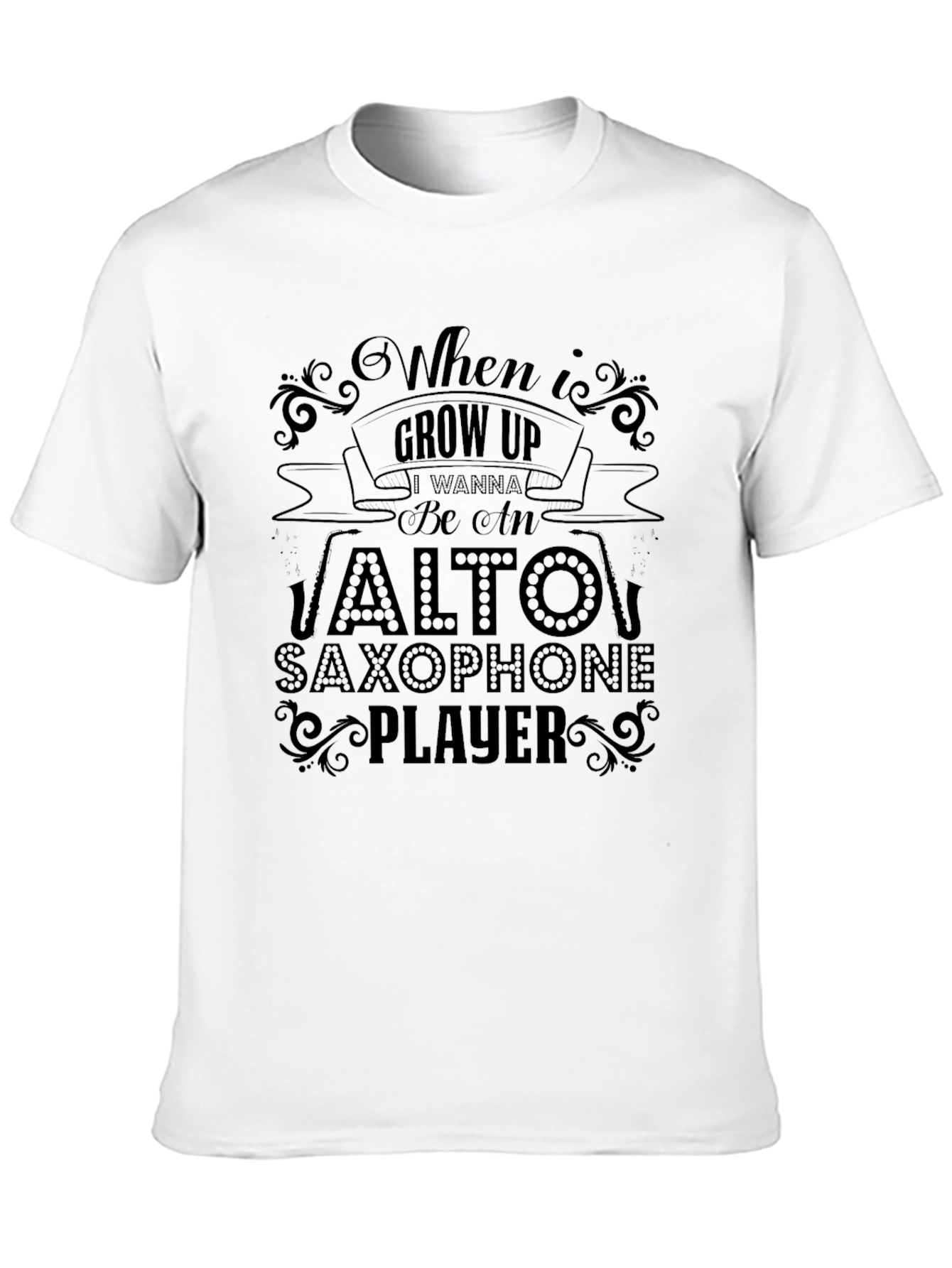 Alto Saxophone Player Black Graphic Tee