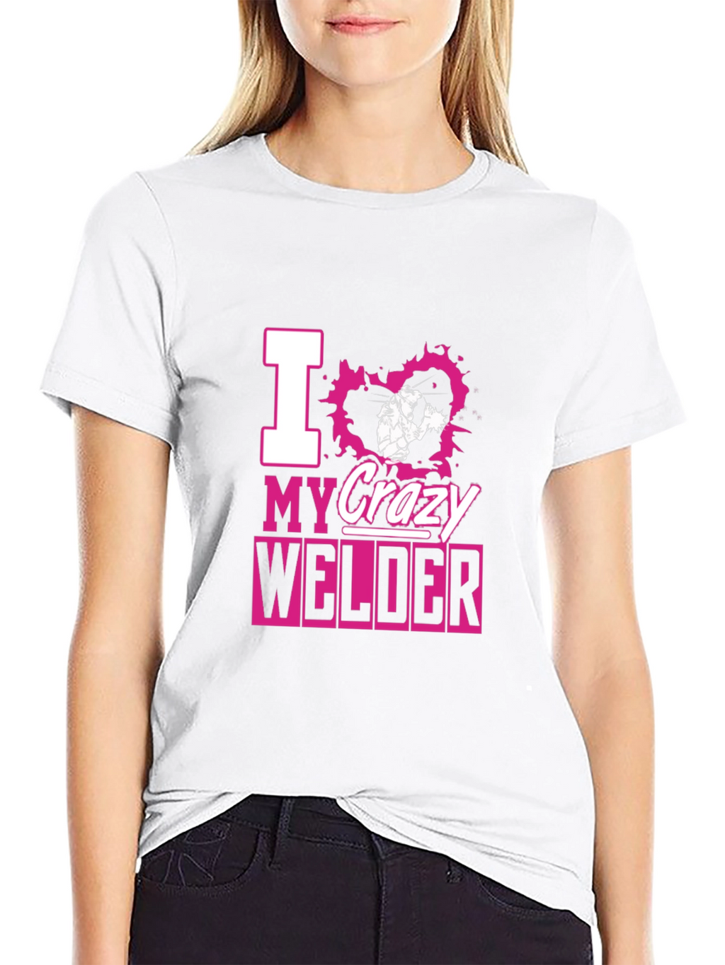 I Love My Crazy Welder Black T-Shirt