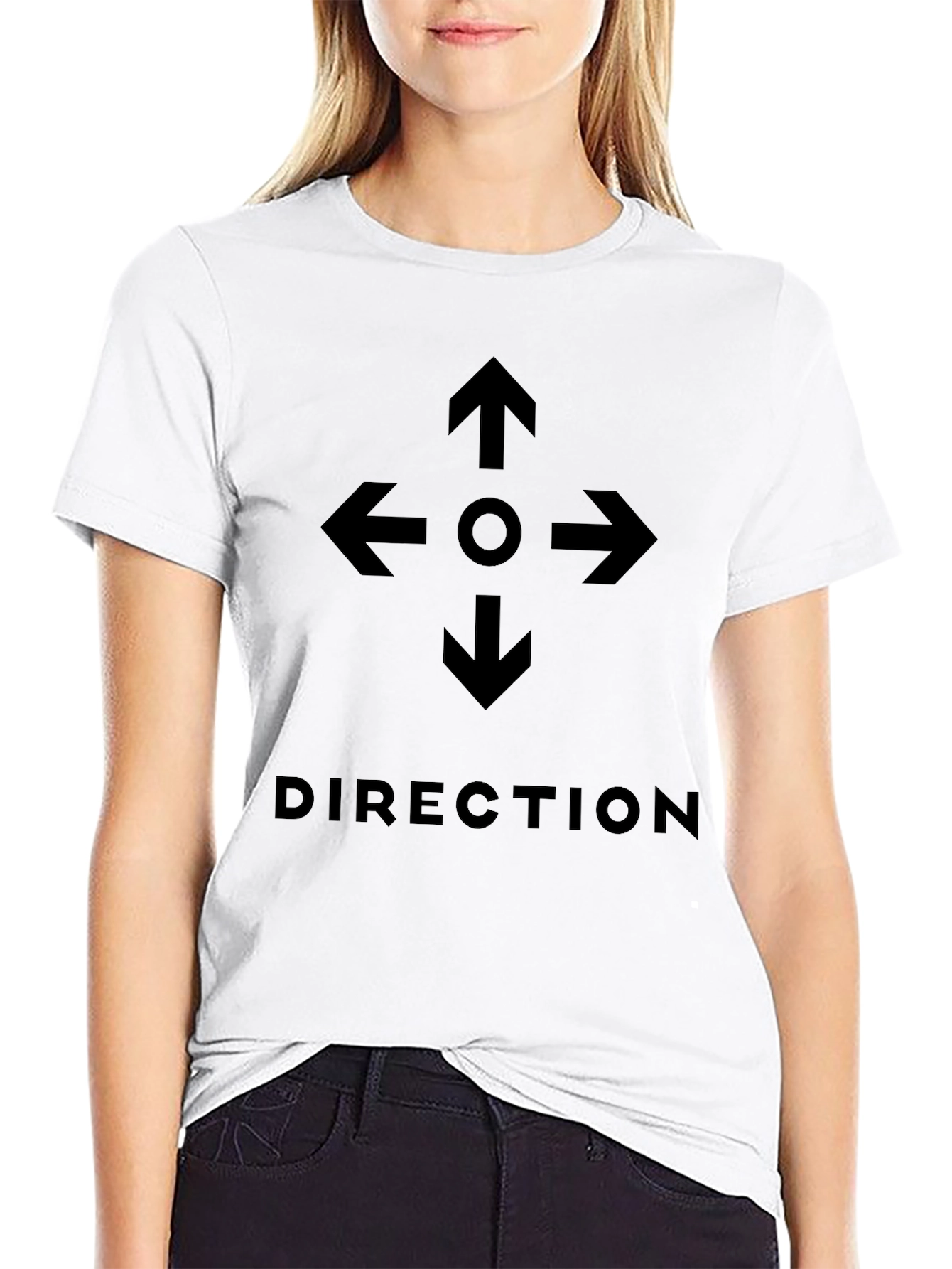 Direction Arrows Graphic Tee - Modern Compass Design