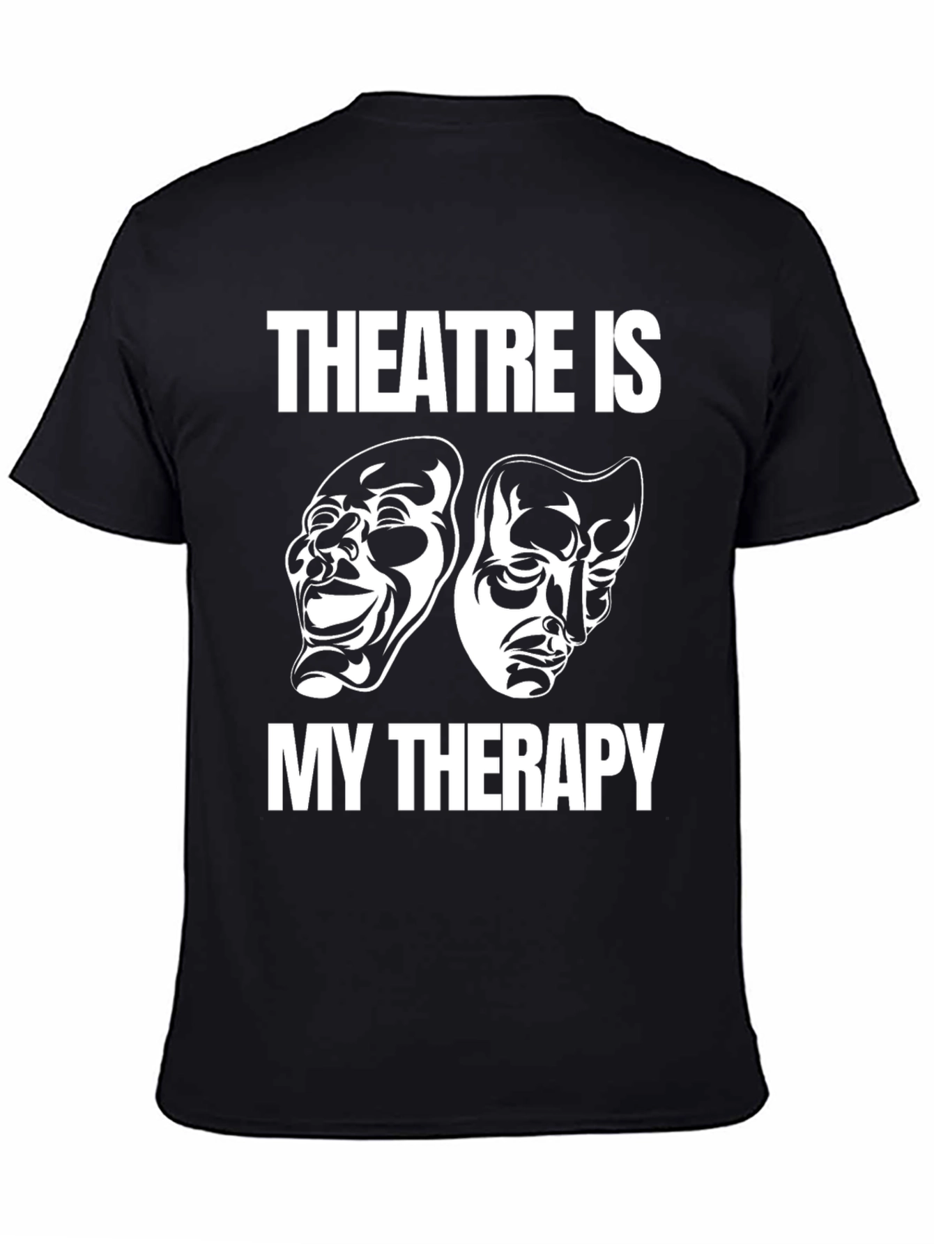 Theatre Is My Therapy Black Graphic T-Shirt
