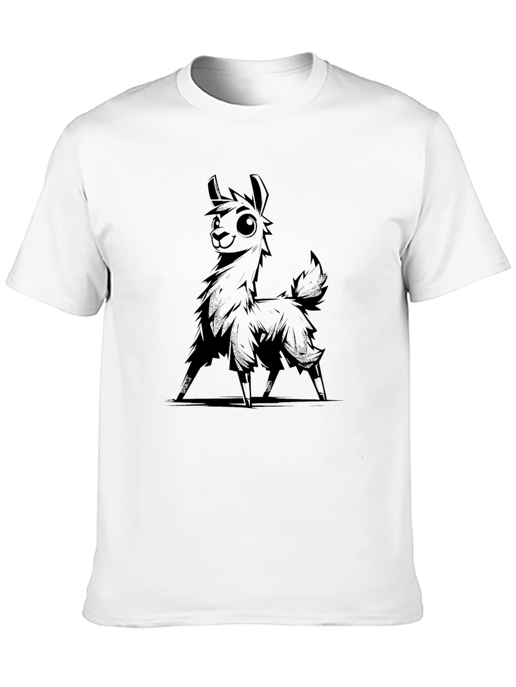 Cool Llama Graphic Black T-Shirt