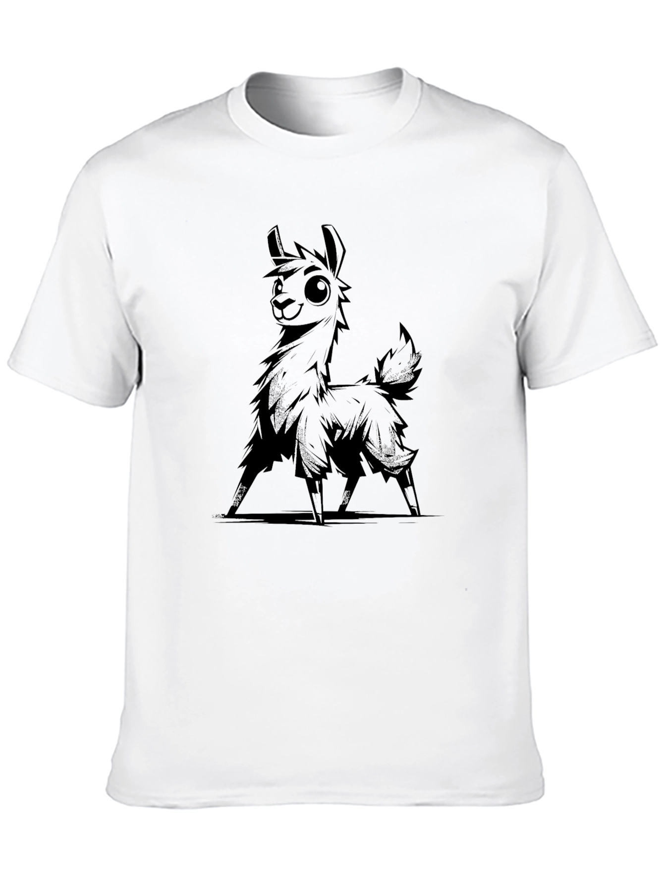 Cool Llama Graphic Black T-Shirt